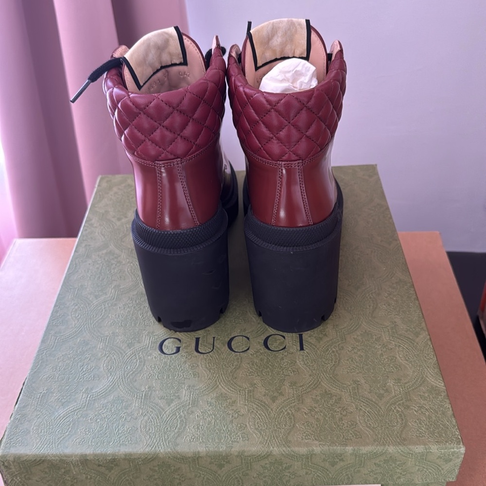 Gucci Garnet Red Calf Boots - Picture 3 of 10